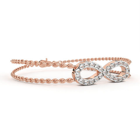 Elegant And Stylish Infinite Double Chain Bracelet Rose Gold