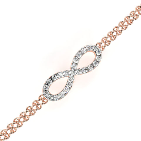 Elegant And Stylish Infinite Double Chain Bracelet Rose Gold