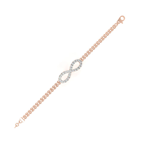 Elegant And Stylish Infinite Double Chain Bracelet Rose Gold