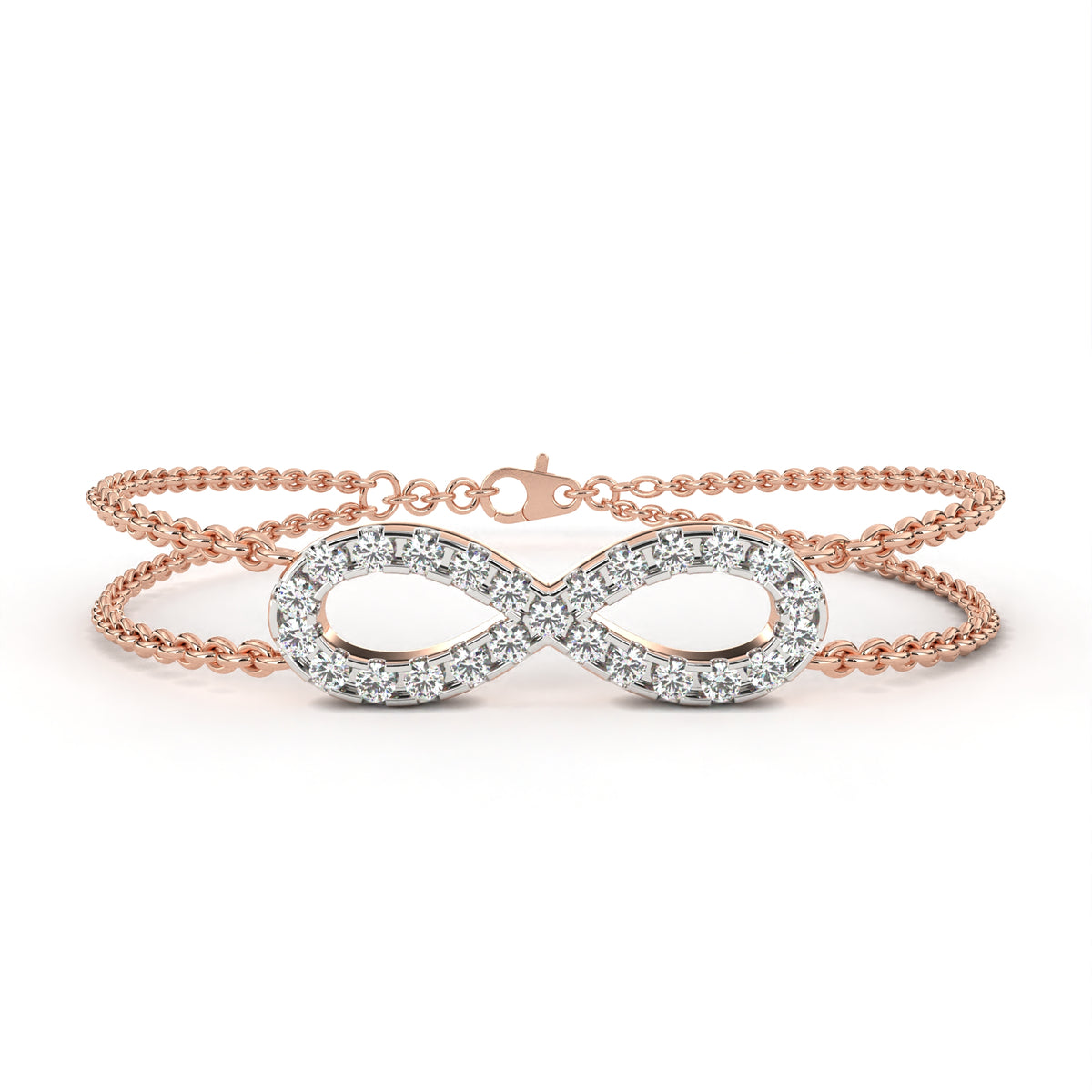 Elegant And Stylish Infinite Double Chain Bracelet Rose Gold