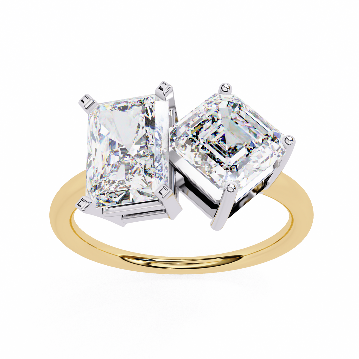 Adia Toi Et Moi Gold Lab Diamond Solitaire Ring