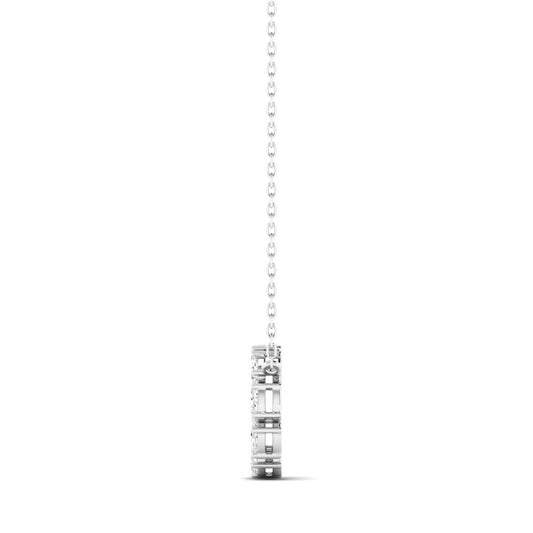 Oval Diamond Circle Pendant White Gold