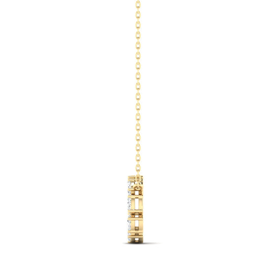 Oval Diamond Circle Pendant Yellow Gold