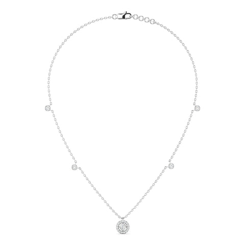 Joy Round Diamond Necklace White Gold