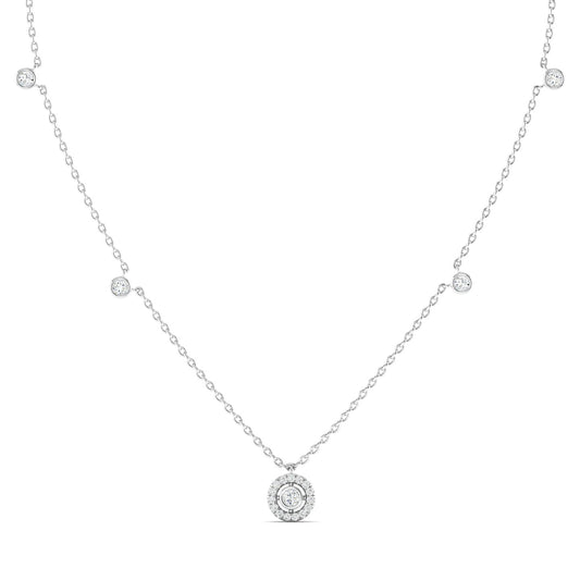 Joy Round Diamond Necklace White Gold