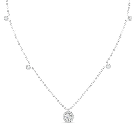Joy Round Diamond Necklace White Gold