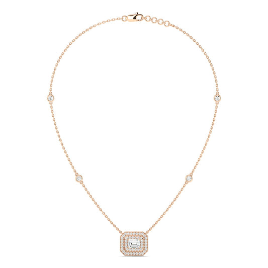 Emerald-cut Art Deco Necklace Rose Gold