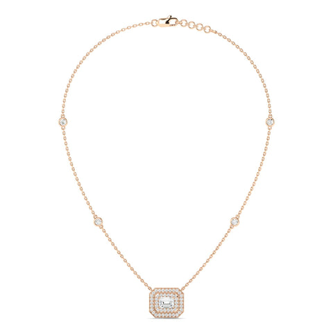 Emerald-cut Art Deco Necklace Rose Gold