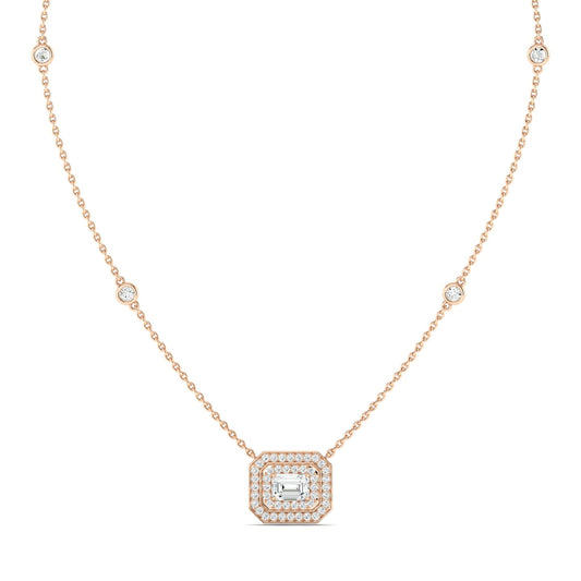 Emerald-cut Art Deco Necklace Rose Gold