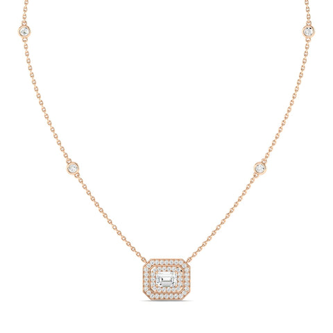 Emerald-cut Art Deco Necklace Rose Gold