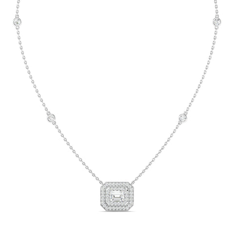 Emerald-cut Art Deco Necklace White Gold