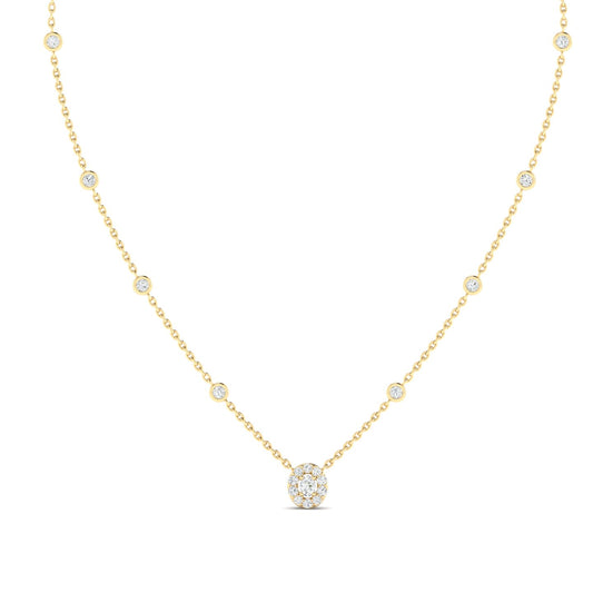Round & Oval Art Deco Necklace Yellow Gold