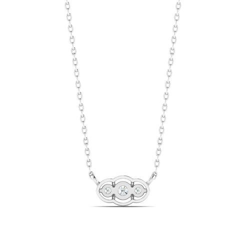 Diamond Trio Art Deco Necklace White Gold