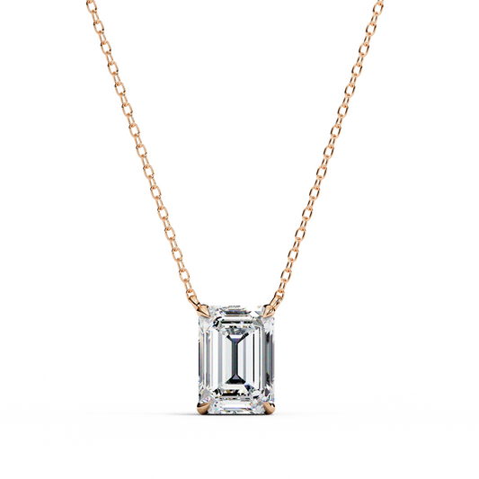 Claw-Set Emerald Solitaire Pendant