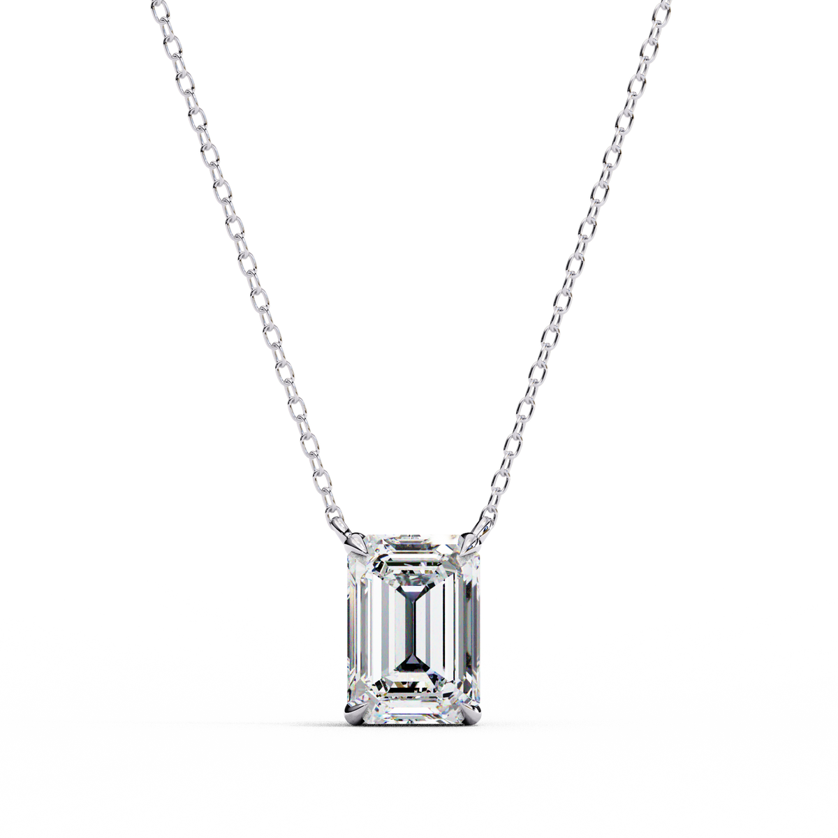 Claw-Set Emerald Solitaire Pendant