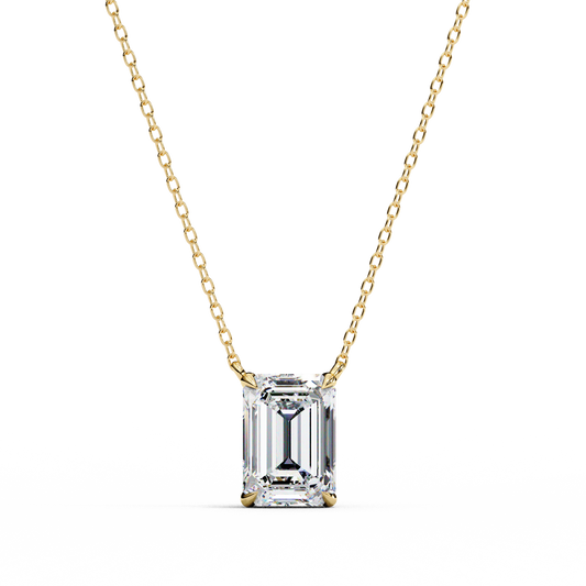 Emerald Cut 1.03ct Diamond Pendant Rose Gold