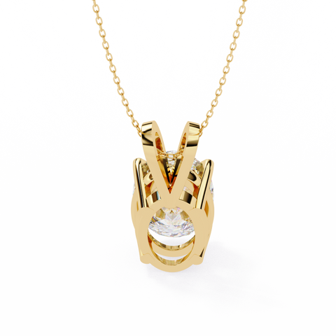 Ovel Cut 2.8ct Diamond Pendant Yellow Gold