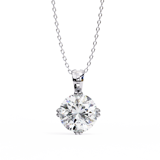 Round Cut 2.20ct Diamond Pendant White Gold