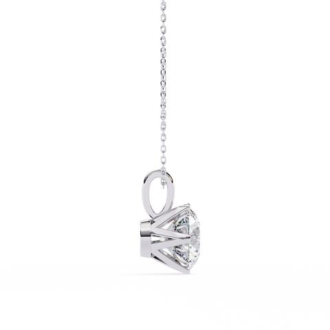 6 Round Cut Diamond Pendant White Gold