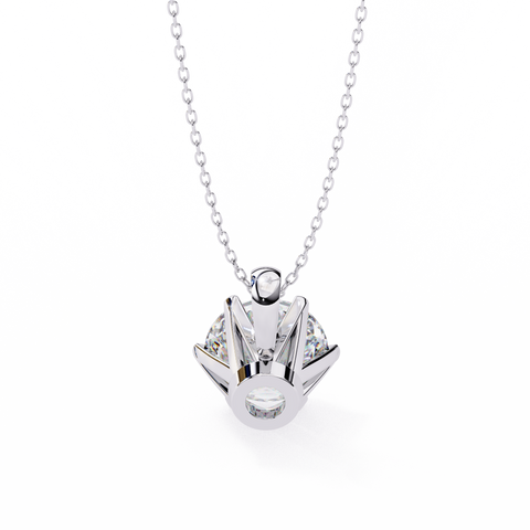 6 Round Cut Diamond Pendant White Gold