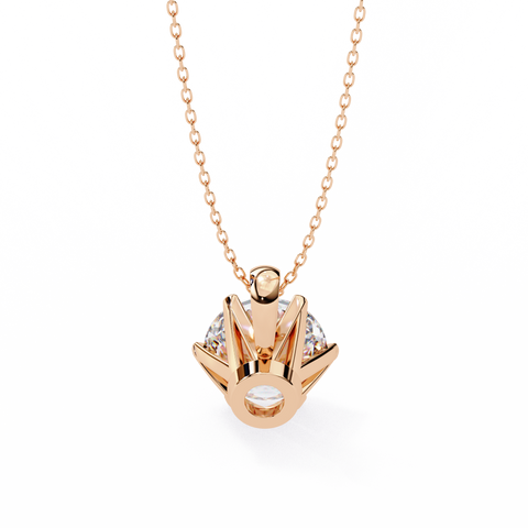 6 Round Cut Diamond Pendant Rose Gold