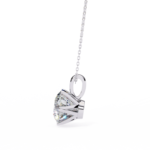 6 Round Cut Diamond Pendant White Gold