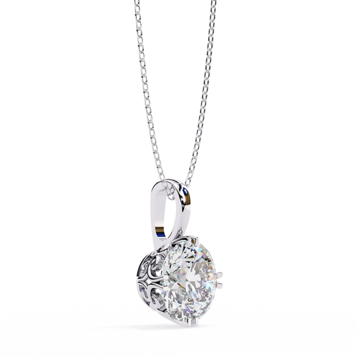 Round Diamond Bail Charm Pendant