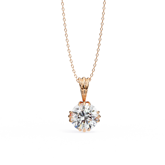 Highspark Round 2.04ct Diamond Pendant Rose Gold