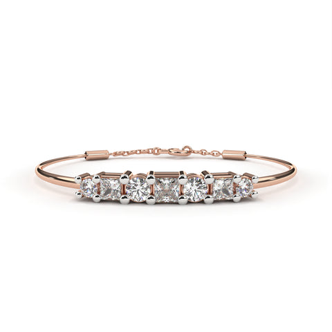 14k Yellow Gold Darcy Round Lab Diamond Tennis Bracelet Rose Gold