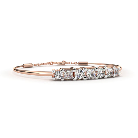 14k Yellow Gold Darcy Round Lab Diamond Tennis Bracelet Rose Gold